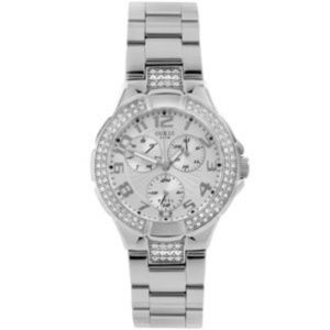 Guess White Link Watch with Swarovski Crystals